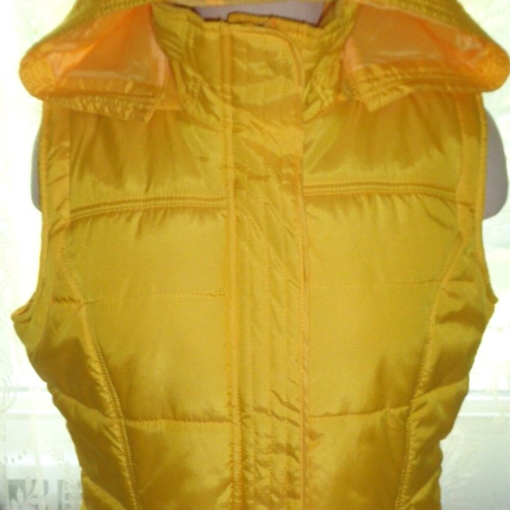 Women's Yellow Quilted Puffer Vest Jacket